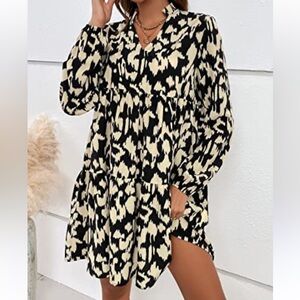 Stylish Black and Cream Women's Dress